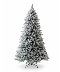 10' King Flock® Artificial Christmas Tree with 1250 Warm White LED Lights