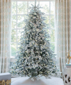 10' Queen Flock® Artificial Christmas Tree with 1300 Warm White LED Lights