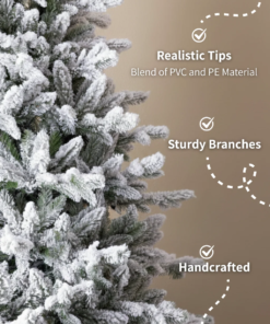 10' Queen Flock® Slim Artificial Christmas Tree with 1000 Warm White LED Lights