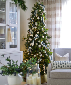 12' King Douglas Fir Slim Artificial Christmas Tree Unlit