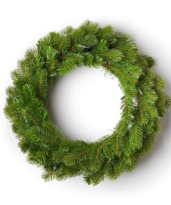 24" King Douglas Fir Artificial Christmas Wreath with 50 Warm White LED Lights (Battery Operated)