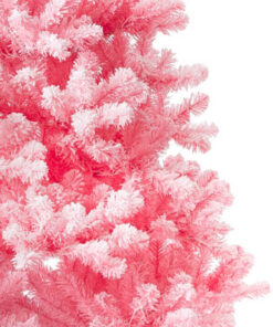 6.5' Duchess Pink Flock Artificial Christmas Tree with 500 Warm White LED Lights