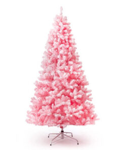 6.5' Duchess Pink Flock Artificial Christmas Tree with 500 Warm White LED Lights