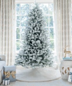 6.5' King Flock® Artificial Christmas Tree Unlit