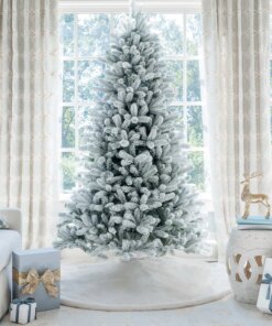 6.5' King Flock® Artificial Christmas Tree with 600 Warm White LED Lights