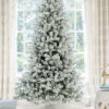 6.5' King Flock® Artificial Christmas Tree with 600 Warm White LED Lights