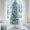 6.5' King Flock® Slim Artificial Christmas Tree Unlit