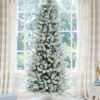 6.5' King Flock® Slim Artificial Christmas Tree with 500 Warm White LED Lights