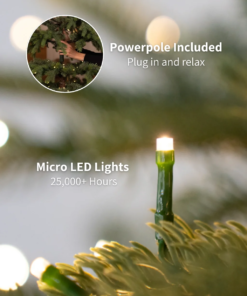 6.5' King Fraser Fir™ Slim Artificial Christmas Tree with 600 Warm White LED Lights