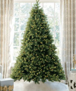 6.5' Royal Fir Artificial Christmas Tree with 850 Warm White & Multi-Color LED Lights