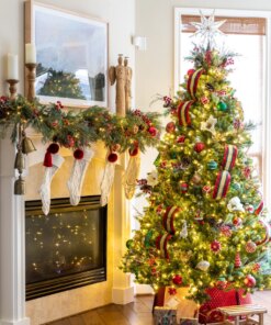 6.5' Royal Fir Artificial Christmas Tree with 850 Warm White & Multi-Color LED Lights