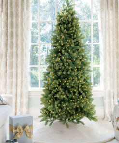 6.5' Royal Fir Slim Artificial Christmas Tree with 500 Warm White & Multi-Color LED Lights