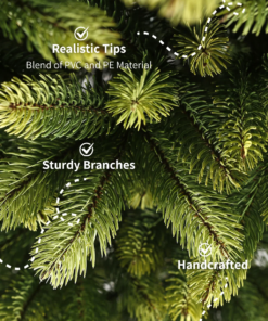 6.5' Royal Fir Slim Artificial Christmas Tree with 500 Warm White & Multi-Color LED Lights