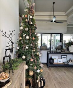 6.5' Yorkshire Fir Slim Artificial Christmas Tree with 400 Warm White LED Lights