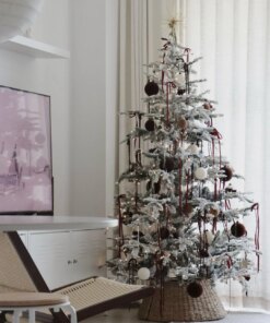 7' King Noble Flock Artificial Christmas Tree Unlit