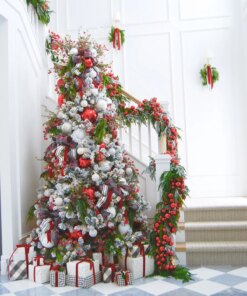 7' Prince Flock® Artificial Christmas Tree with 400 Warm White LED Lights