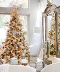 7' Prince Flock® Artificial Christmas Tree with 400 Warm White LED Lights