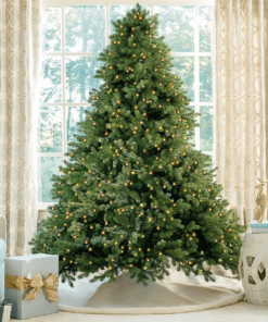 7.5' Cypress Spruce Artificial Christmas Tree with 1450 Warm White & Multi-Color LED Lights