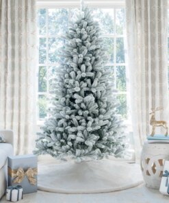 7.5' King Flock® Artificial Christmas Tree Unlit