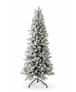 7.5' King Flock® Slim Artificial Christmas Tree Unlit