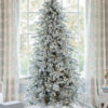 7.5' Queen Flock® Slim Artificial Christmas Tree with 650 Warm White LED Lights