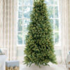 7.5' Royal Fir Slim Artificial Christmas Tree with 650 Warm White & Multi-Color LED Lights
