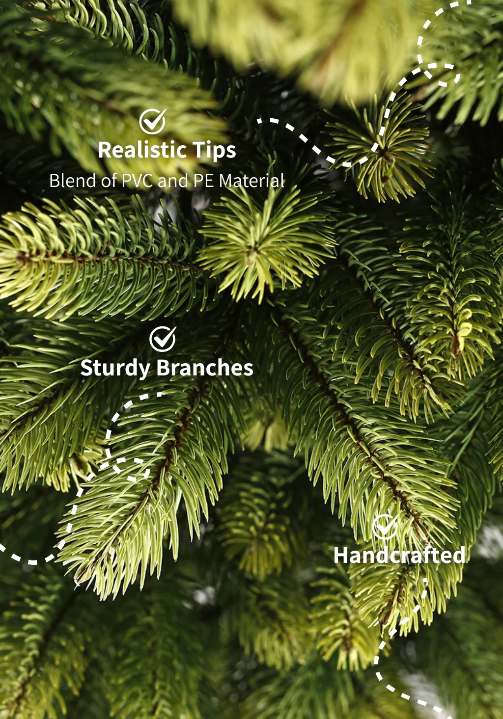 7.5' Royal Fir Slim Artificial Christmas Tree with 650 Warm White & Multi-Color LED Lights