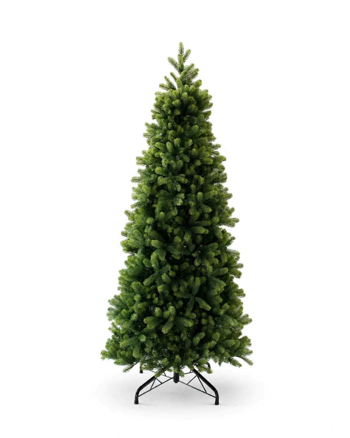 7.5' Royal Fir Slim Artificial Christmas Tree with 650 Warm White & Multi-Color LED Lights