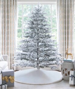7.5' Rushmore Flock Artificial Christmas Tree with 750 Warm White LED Lights
