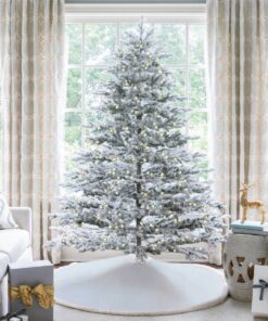 7.5' Rushmore Flock Artificial Christmas Tree with 750 Warm White LED Lights