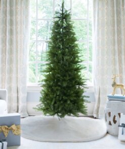 7.5' Yorkshire Fir Slim Artificial Christmas Tree with 500 Warm White LED Lights