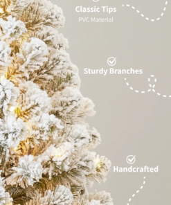 8' Prince Flock® Artificial Christmas Tree with 550 Warm White LED Lights