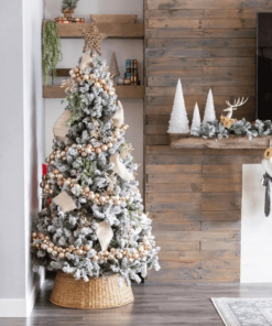 8' Prince Flock® Artificial Christmas Tree with 550 Warm White LED Lights