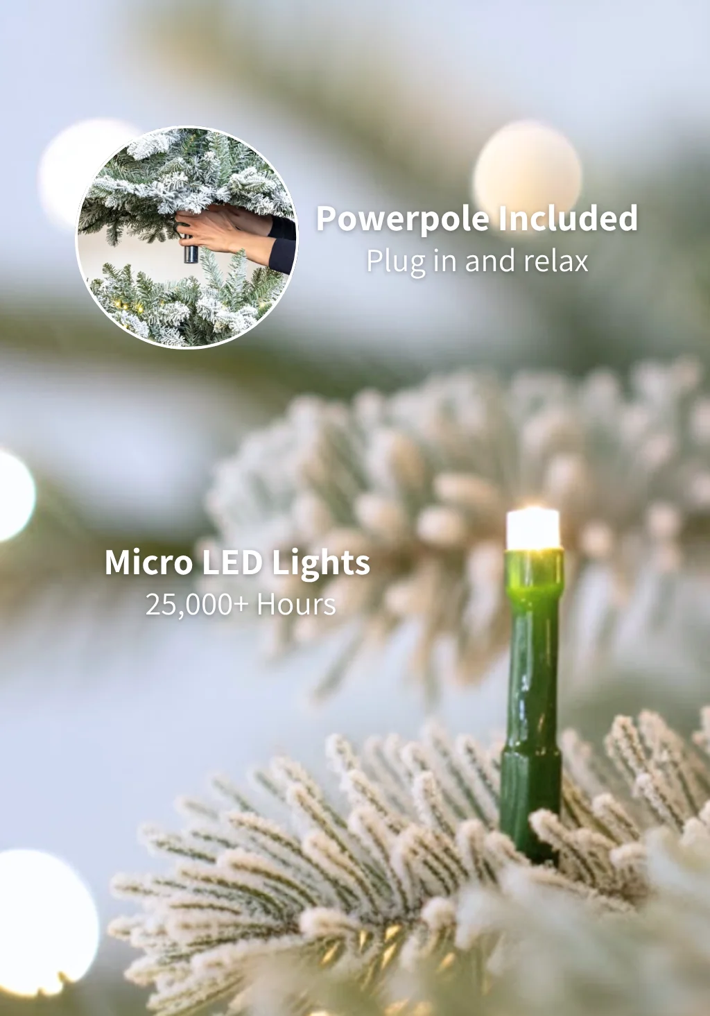 8' Queen Flock® Slim Artificial Christmas Tree with 700 Warm White LED Lights