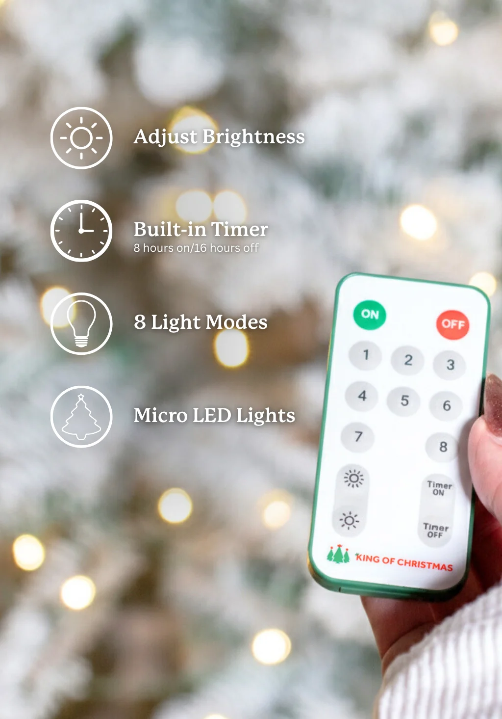 8' Queen Flock® Slim Artificial Christmas Tree with 700 Warm White LED Lights