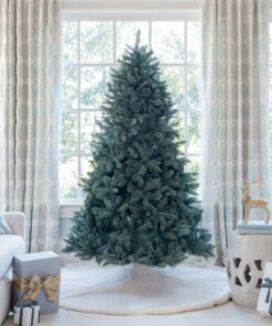 8' Tribeca Blue Spruce Artificial Christmas Tree with 650 Warm White LED Lights