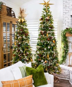 9' King Fraser Fir™ Slim Artificial Christmas Tree with 900 Warm White & Multi-Color LED Lights