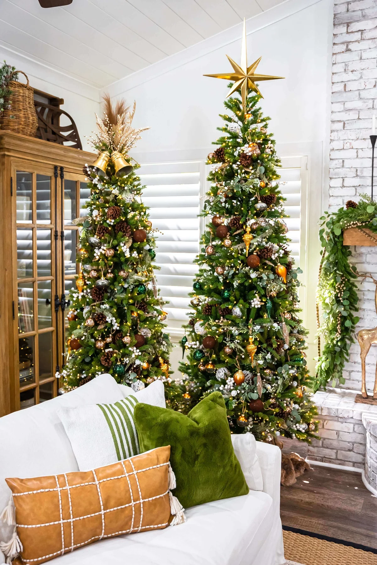 9' King Fraser Fir™ Slim Artificial Christmas Tree with 900 Warm White & Multi-Color LED Lights