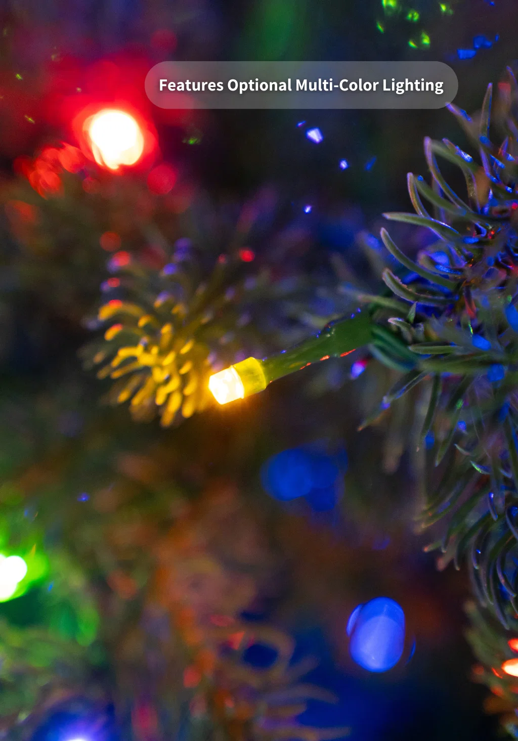 9' King Fraser Fir™ Slim Artificial Christmas Tree with 900 Warm White & Multi-Color LED Lights