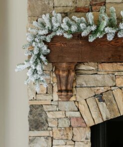 9' x 12" King Flock® Artificial Christmas Garland with 70 Warm White LED Lights