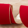 Classic Red Ribbon (10 Yards) with gold trim
