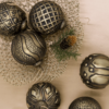Distressed Bronze Glass Ornament Set (6 Pack)