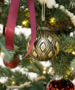 Distressed Bronze Glass Ornament Set (6 Pack)