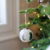 Distressed White Glass Ornament Set (6 Pack)