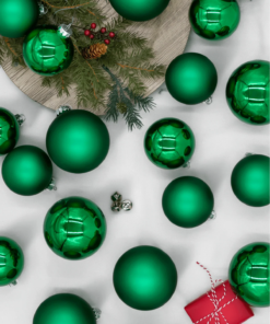 Green Essential Glass Ornaments (24 Pack) by King Of Christmas