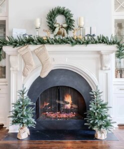 King Noble Fir Collection 4-Piece Set with Warm White LED Lights (Battery Operated)