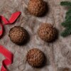 Pine Cone Ornaments (4 Pack) in a luxurious velvet-lined box