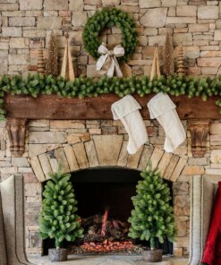 Royal Fir Collection 4-Piece Set with Warm White LED Lights (Battery or Plug Operated)