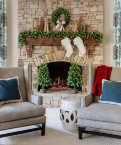 Royal Fir Collection 4-Piece Set with Warm White LED Lights (Battery or Plug Operated)