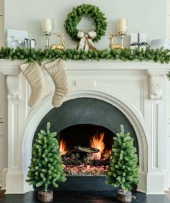Royal Fir Collection 4-Piece Set with Warm White LED Lights (Battery or Plug Operated)